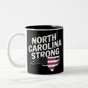 North Carolina Sterk Met NC State En Vlag Van De V Tweekleurige Koffiemok