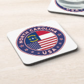 North Carolina sticker, telefooncel, canvas tas Bier Onderzetter (Linkerzijde)
