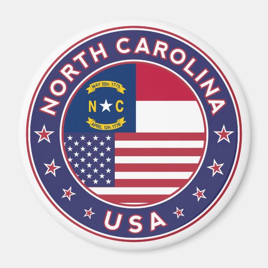 North Carolina sticker, telefooncel, canvas tas Magneet (Voorkant)