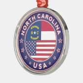 North Carolina sticker, telefooncel, canvas tas Metalen Ornament (Links)