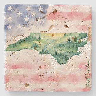 North Carolina Stone Coaster  Stenen Onderzetter