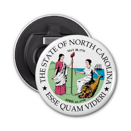 North Carolina-teken Button Flesopener (Voorkant)