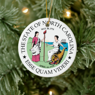 North Carolina-teken Keramisch Ornament