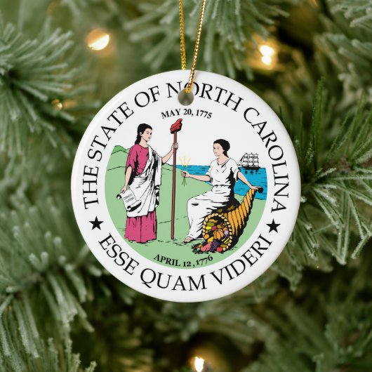 North Carolina-teken Keramisch Ornament (Boom)