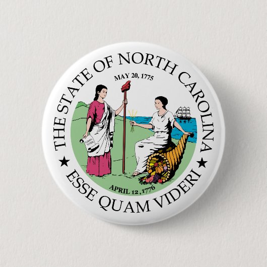 North Carolina-teken Ronde Button 5,7 Cm (Voorkant)