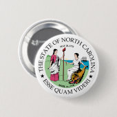 North Carolina-teken Ronde Button 5,7 Cm (Voorkant /achterkant)