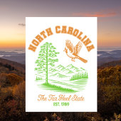 North Carolina The Tar Heel State Est. 1789 Travel Briefkaart