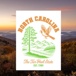 North Carolina The Tar Heel State Est. 1789 Travel Briefkaart