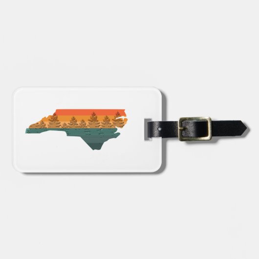 North Carolina Tree Silhouette Bagagelabel (Voorkant horizontaal)