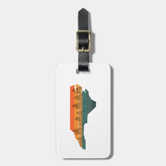 North Carolina Tree Silhouette Bagagelabel (Voorkant verticaal)