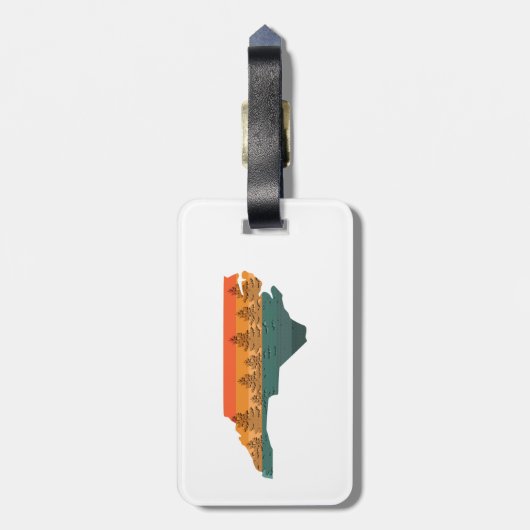 North Carolina Tree Silhouette Bagagelabel (Achterkant verticaal)