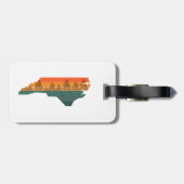 North Carolina Tree Silhouette Bagagelabel (Achterkant horizontaal)