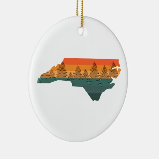 North Carolina Tree Silhouette Keramisch Ornament (Rechts)