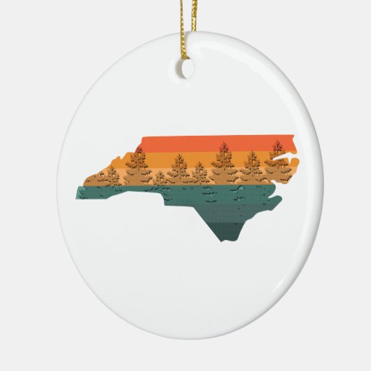 North Carolina Tree Silhouette Keramisch Ornament (Links)