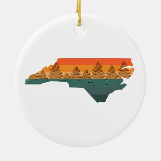 North Carolina Tree Silhouette Keramisch Ornament (Achterkant)