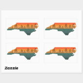 North Carolina Tree Silhouette Rechthoekige Sticker (Vel)