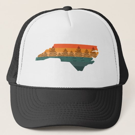 North Carolina Tree Silhouette Trucker Pet (Voorkant)