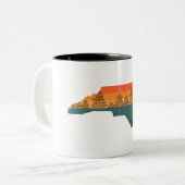 North Carolina Tree Silhouette Tweekleurige Koffiemok (Voorkant links)
