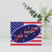 North Carolina US flag briefkaart (Staand voorkant)
