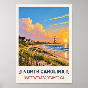 North Carolina USA – Oude Reisposter Poster