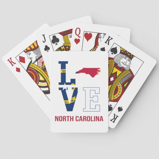 North Carolina USA State Love Pokerkaarten (Achterkant)