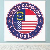 North Carolina, USA States, North Carolina poster Canvas Afdruk (Insitu (Houten vloer))
