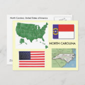 North Carolina, Verenigde Staten Briefkaart (Voorkant / Achterkant)