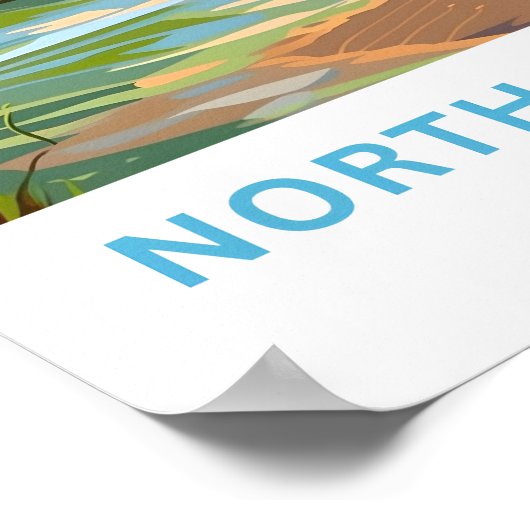 North Carolina Verenigde Staten Reisprint Poster (Hoek)