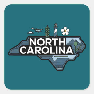 North Carolina, Verenigde Staten Vierkante Sticker