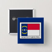 North Carolina Vierkante Button 5,1 Cm (Voorkant /achterkant)