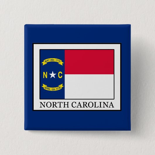 North Carolina Vierkante Button 5,1 Cm (Voorkant)