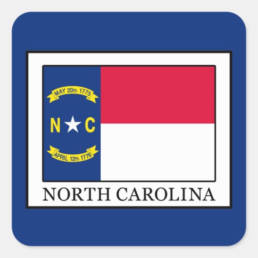 North Carolina Vierkante Sticker (Voorkant)