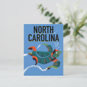 North Carolina vintage-poster. Briefkaart (Staand voorkant)