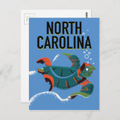 North Carolina vintage-poster. Briefkaart (Voorkant / Achterkant)