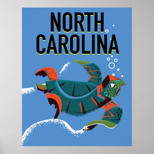 North Carolina vintage-poster. Poster (Voorkant)