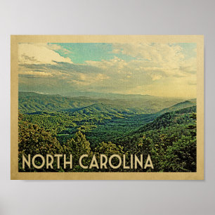 North Carolina Vintage Travel Poster
