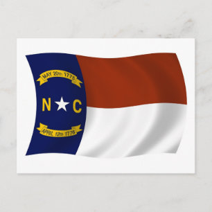 North Carolina Vlag Ansichtkaart Briefkaart