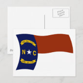 North Carolina Vlag Ansichtkaart Briefkaart (Voorkant / Achterkant)