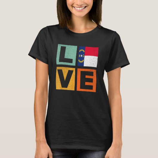 North Carolina Vlag Liefde North Carolina T-shirt (Voorkant)