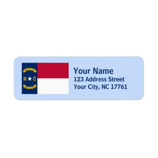 North Carolina vlag retour adres labels