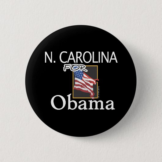 North Carolina voor Obama-Button Ronde Button 5,7 Cm (Voorkant)