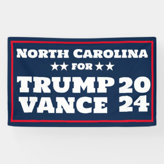 North Carolina voor Trump Vance 2024 Banner