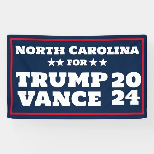 North Carolina voor Trump Vance 2024 Banner (Horizontaal)