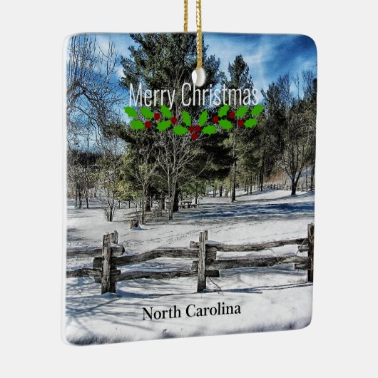 North Carolina, Vrolijk kerstfeest, Keramisch Ornament (Rechts)