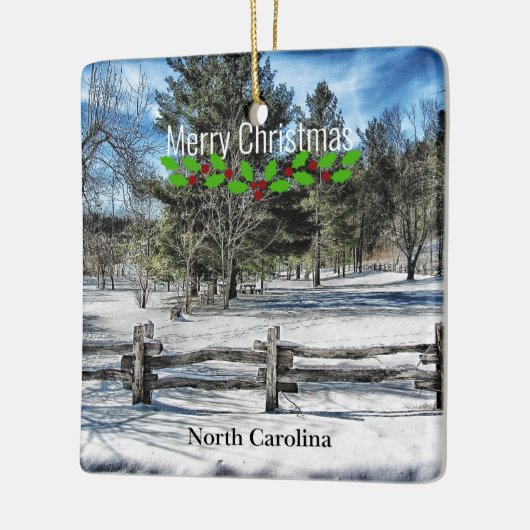 North Carolina, Vrolijk kerstfeest, Keramisch Ornament (Links)