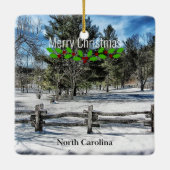 North Carolina, Vrolijk kerstfeest, Keramisch Ornament (Achterkant)