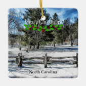 North Carolina, Vrolijk kerstfeest, Keramisch Ornament (Voorkant)