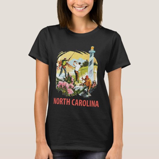 North Carolina Vuurtoren Kustreis T-shirt (Voorkant)
