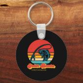 North Carolina Walleye Fish Retro Box Buitenbanken Sleutelhanger (Voorkant)