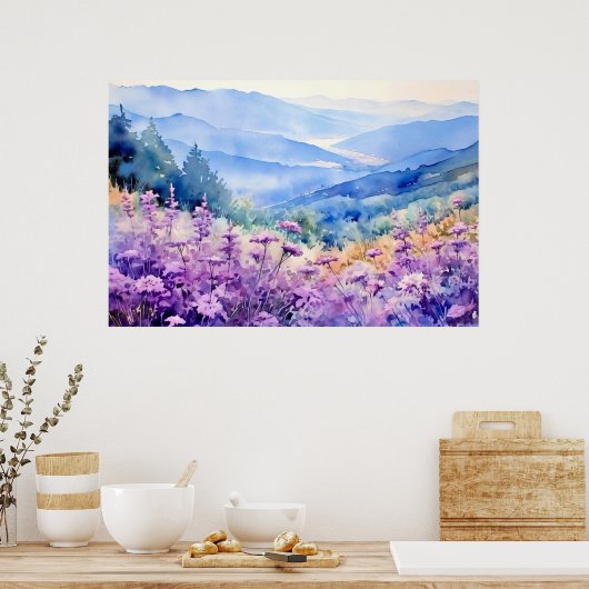 North Carolina Watercolor Wall Art Print (Keuken)